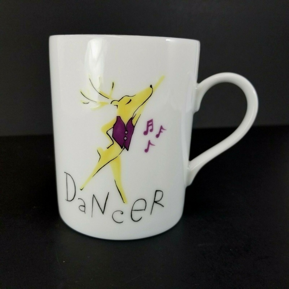 Pottery Barn Reindeer Dancer Christmas Coffee Mug